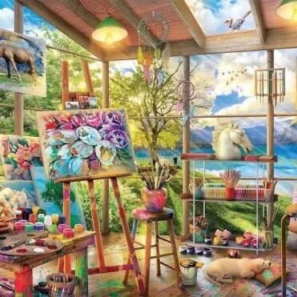 Buffalo Games Signature Collection The Artist's Room 1000 Piece Jigsaw Puzzle - Picture 2 of 11